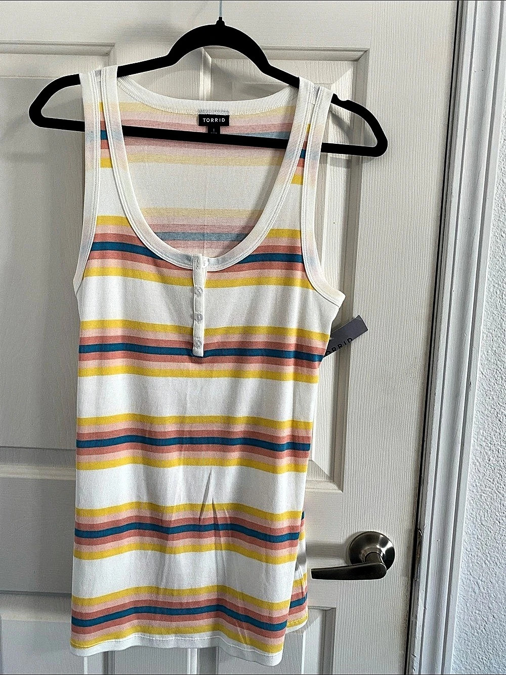 Torrid Striped Tank Top in White & Multicolor Size 1 NWT